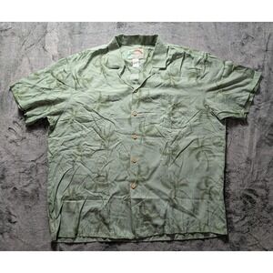 Paradise Found Short Sleeve Hawaiian Shirt Men's Size XL Green